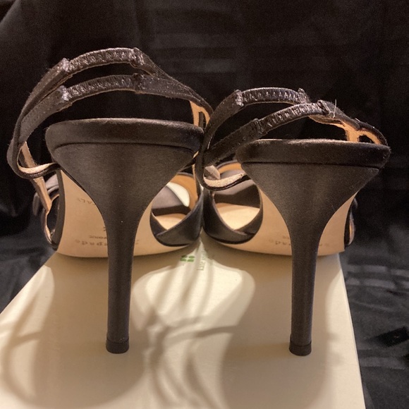 Kate Spade chocolate brown satin heels with bow accent 9.5M - worn once - Picture 3 of 7